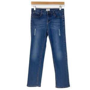 Hudson Jeans Distressed Straight Leg Mid Rise Girls Jeans Medium Blue Size 14